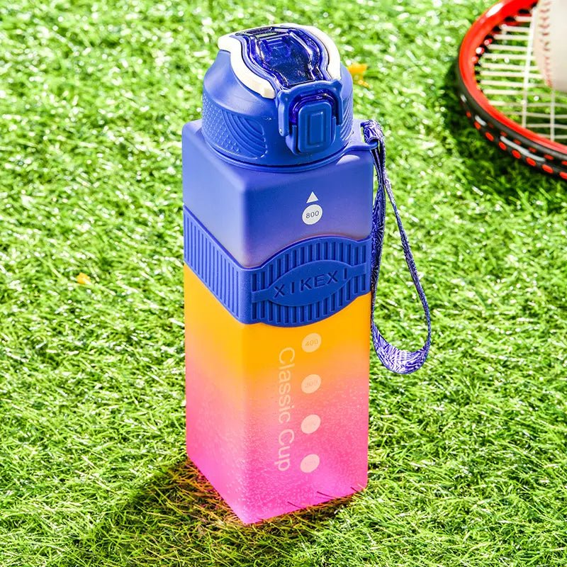 Frosted Rectangle Water Bottle - Bottle and beyond