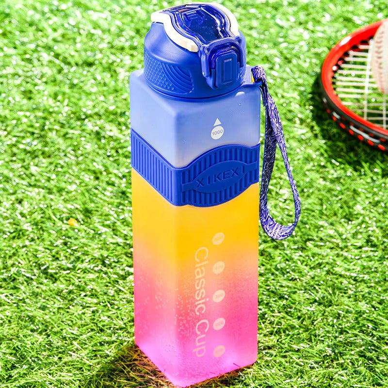 Frosted Rectangle Water Bottle - Bottle and beyond